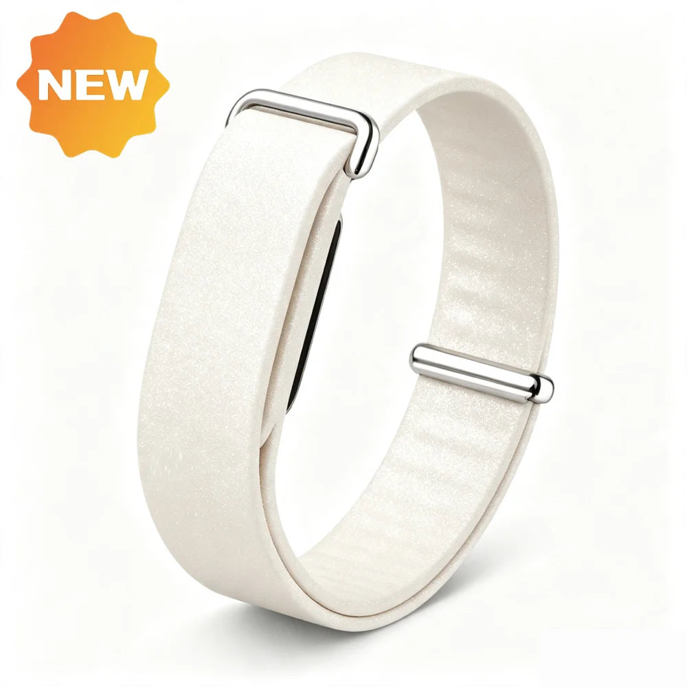 SOFT Classic — bracelet silicone blanc, vue de profil